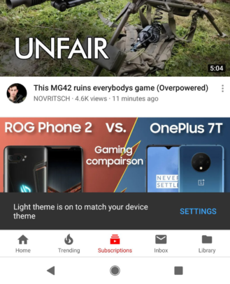 YouTube agora tem novo modo escuro no Android 10 - 2