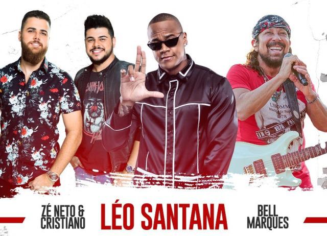 Léo Santana recebe Bell Marques e Zé Neto & Cristiano no Baile da Santinha - 2