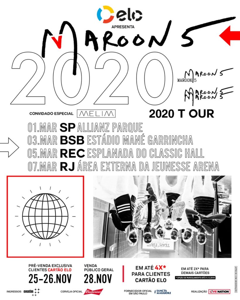 Maroon 5 anuncia quatro shows no Brasil com abertura da banda Melim - 1