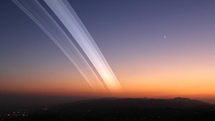 O que veríamos no céu se a Terra tivesse anéis como os de Saturno? - 1