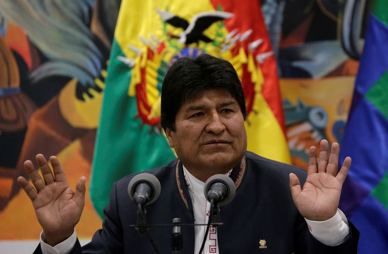 Presidente Evo Morales fala durante conferência REUTERS/David Mercado/Direitos reservados