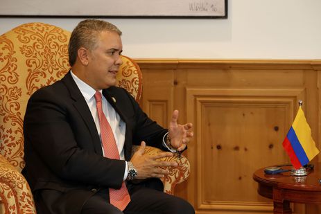 Presidente da República, Jair Bolsonaro, durante reunião Bilateral com o Presidente da Colômbia, Iván Duque.