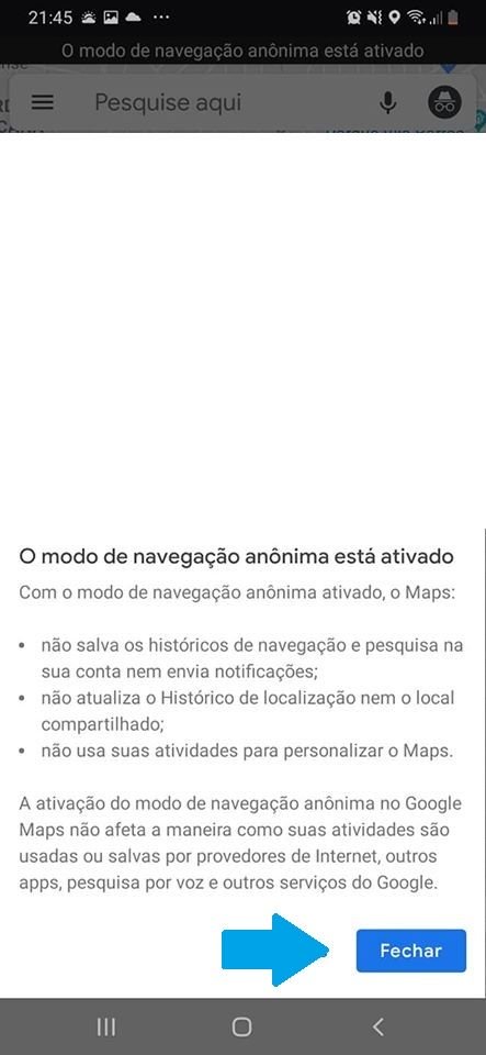 Saiba como ativar a navegação anônima no Google Maps - 3