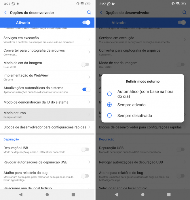 Como forçar o tema escuro oficial do WhatsApp para Android - 11