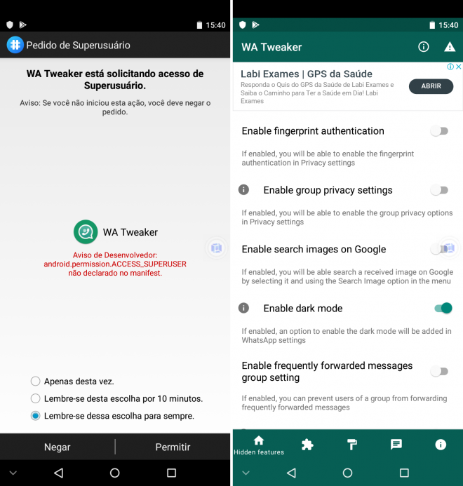 Como forçar o tema escuro oficial do WhatsApp para Android - 9