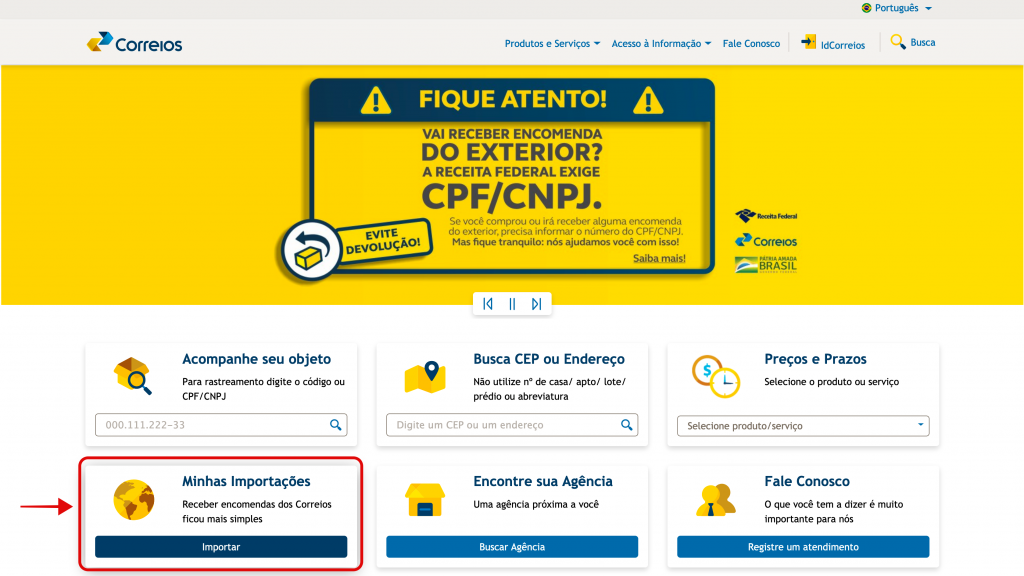 Como preencher o formulário de compras internacionais dos Correios com CPF - 7