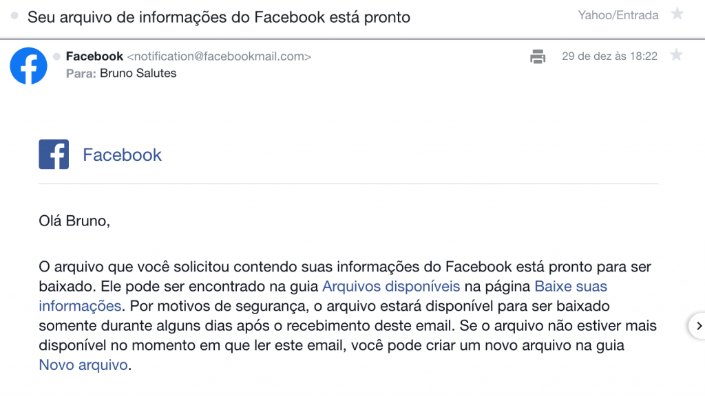 Facebook: como baixar seu histórico de usuário completo - 7