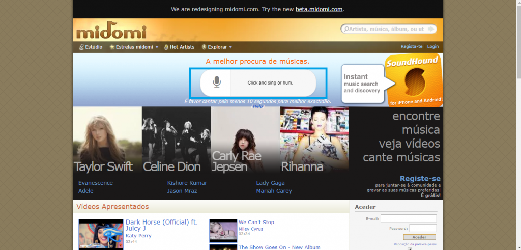 Midomi: saiba como usar o site para lembrar nomes de músicas - 2