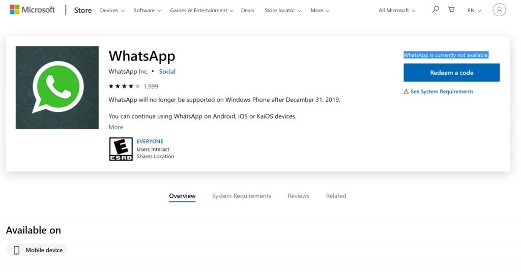 Acabou! WhatsApp está oficialmente fora da Microsoft Store - 2