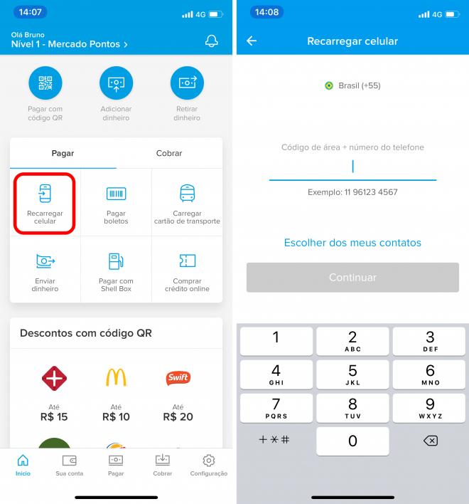 Como colocar créditos no celular usando o Mercado Pago - 2