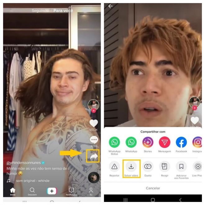 Como salvar vídeos do TikTok na galeria do seu celular Android - 2