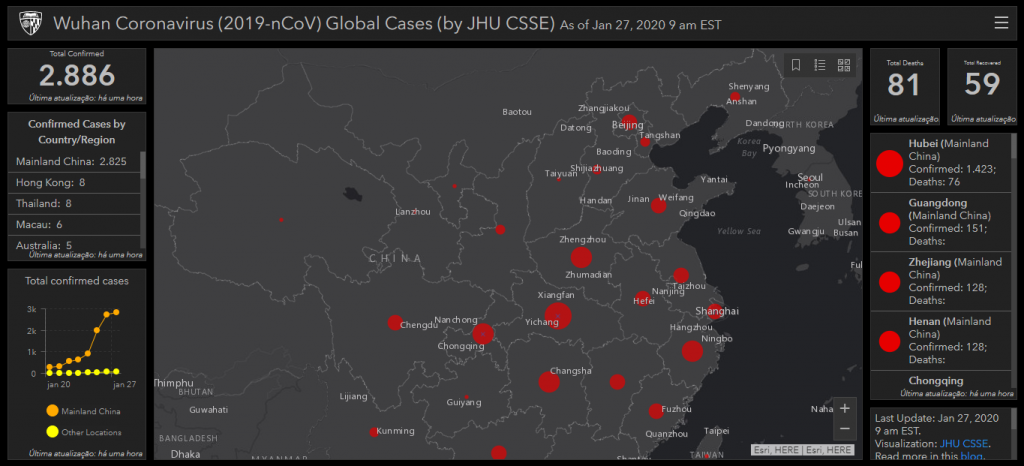 Coronavírus em tempo real: mapa interativo mostra regiões mais afetadas do globo - 3