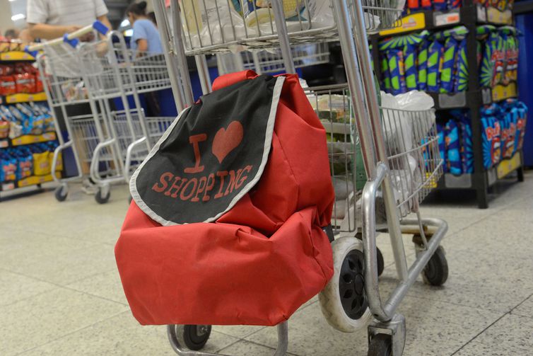 Consumidores adotam sacolas retornáveis com o fim da distribuição gratuita de sacolas plásticas pelos supermercados