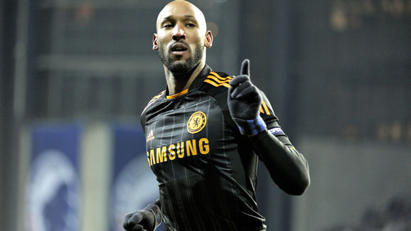 Nicolas Anelka of Chelsea jubilates afte