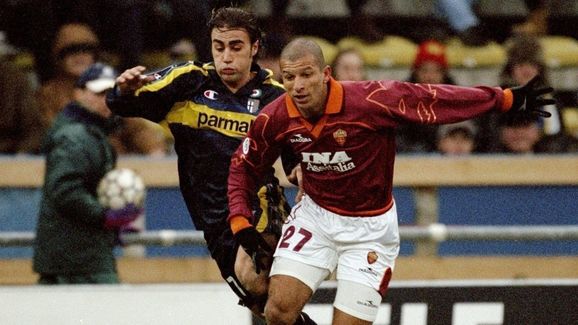 Fabio Junior of Roma Fabio Cannavaro of Parma