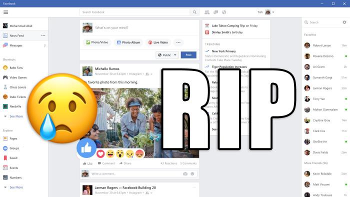 App do Facebook para Windows 10 deixará de funcionar no final deste mês - 1