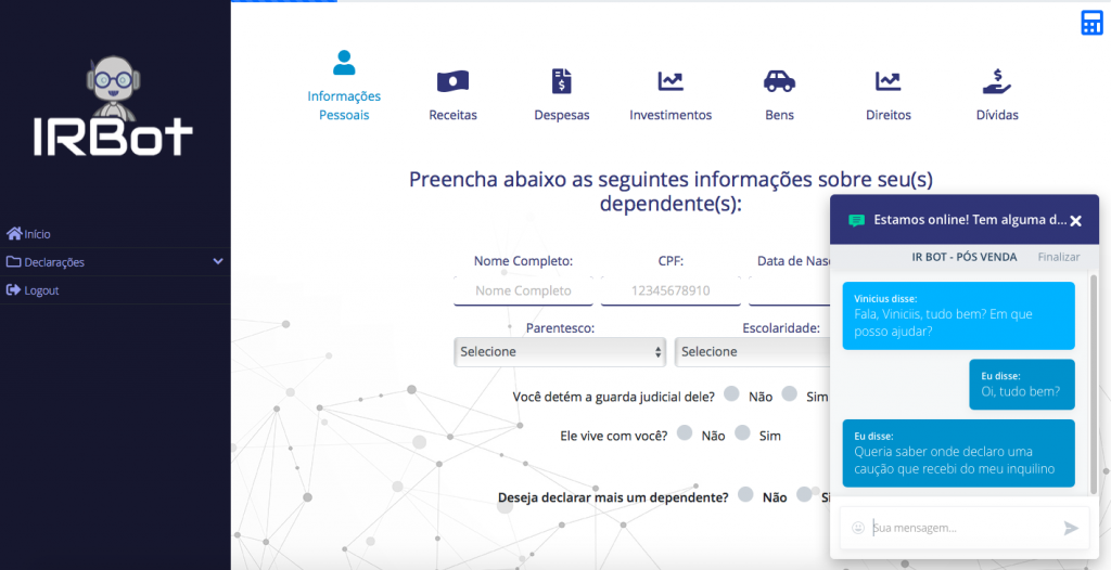 Bot auxilia usuário na declaração do Imposto de Renda - 3
