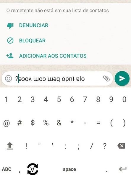 Como escrever mensagens de ponta cabeça no WhatsApp - 6