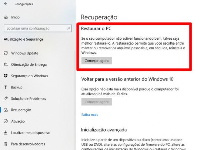 Como formatar o Windows 10 - 5