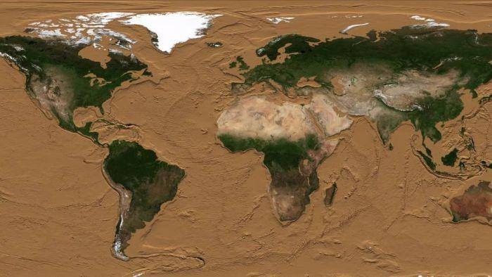 Como o mundo pareceria se os oceanos ficassem completamente secos? - 1