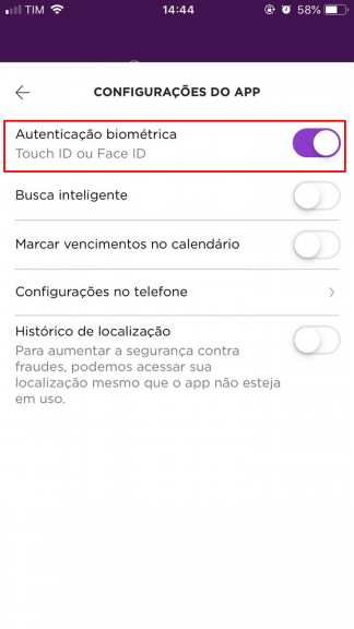 Nubank: como configurar a impressão digital para entrar no app - 6