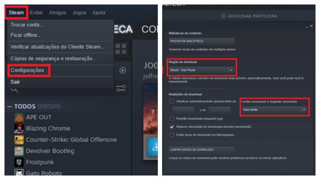 Steam: como aumentar a velocidade do download dos seus games - 3