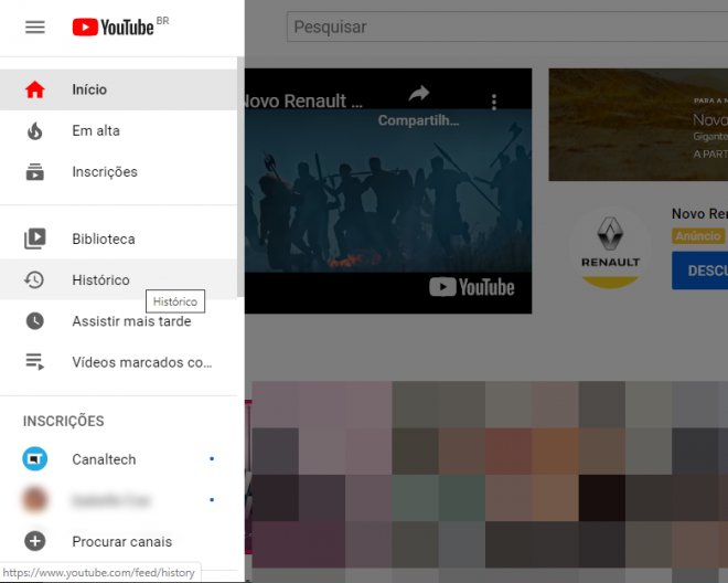 Como limpar o histórico de vídeos assistidos no YouTube e ter mais privacidade - 3