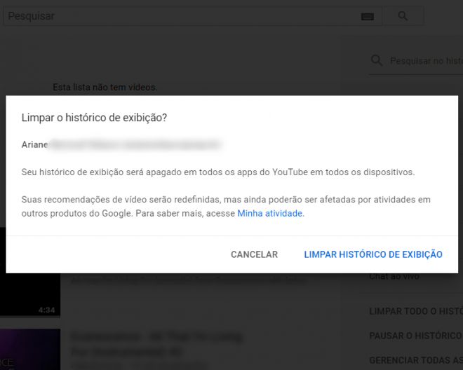 Como limpar o histórico de vídeos assistidos no YouTube e ter mais privacidade - 5