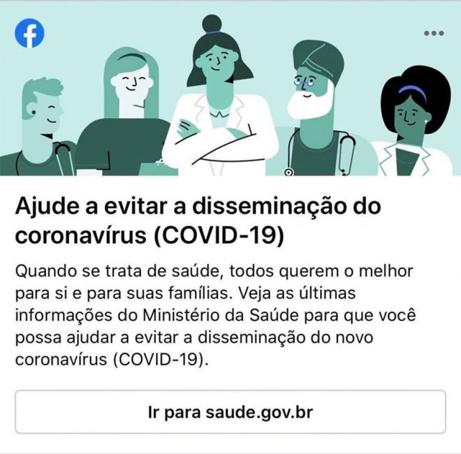 COVID-19: Facebook doa créditos para Ministério da Saúde promover campanhas - 2
