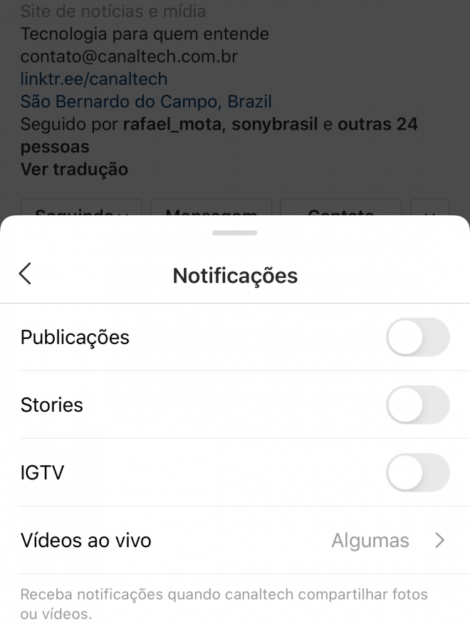 Instagram Stories: como desativar notificações de vídeos ao vivo - 4