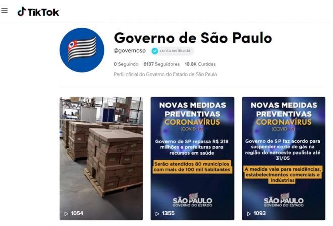TikTok | Canal oficial do Estado de SP faz sucesso no combate à pandemia - 2