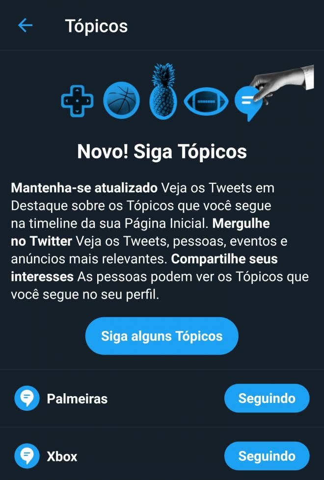 Twitter disponibiliza seleção de tópicos para usuários brasileiros - 2