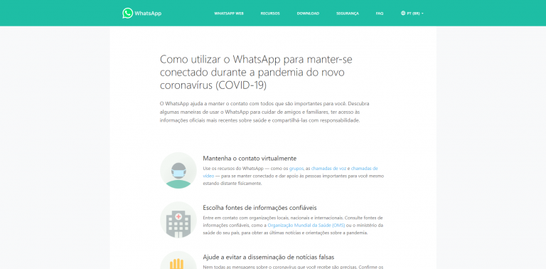 WhatsApp lança site para evitar fake news sobre o novo coronavírus - 2