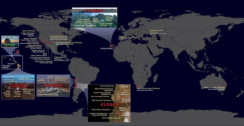 Apagão na astronomia: os maiores observatórios do mundo estão fechados - 2