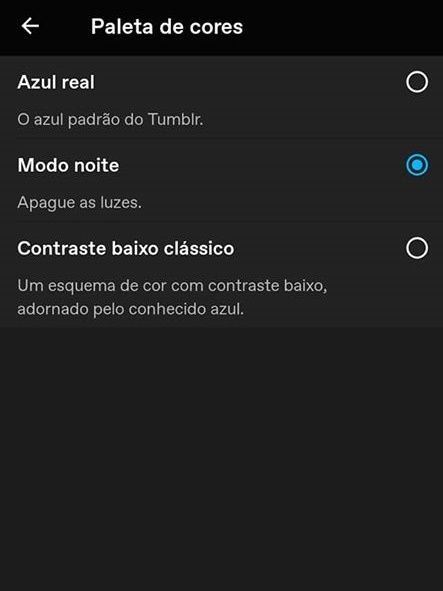 Como ativar o modo noturno leve e pesado do Tumblr - 6