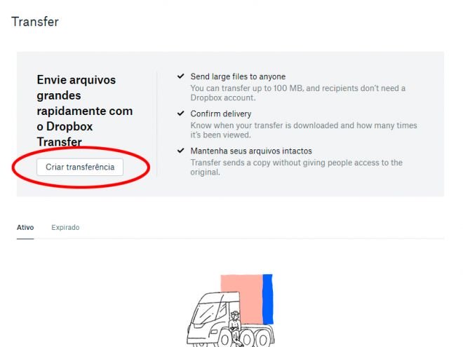 Como compartilhar arquivos online usando o Dropbox Transfer - 2