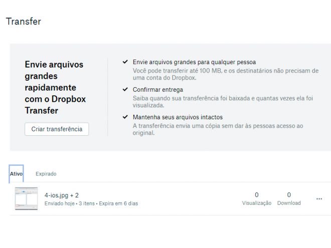 Como compartilhar arquivos online usando o Dropbox Transfer - 8