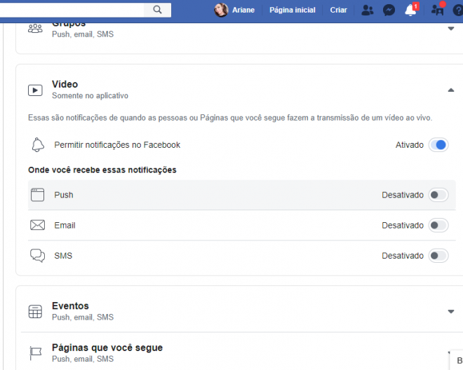 Como desativar as notificações de vídeos ao vivo no Facebook - 5