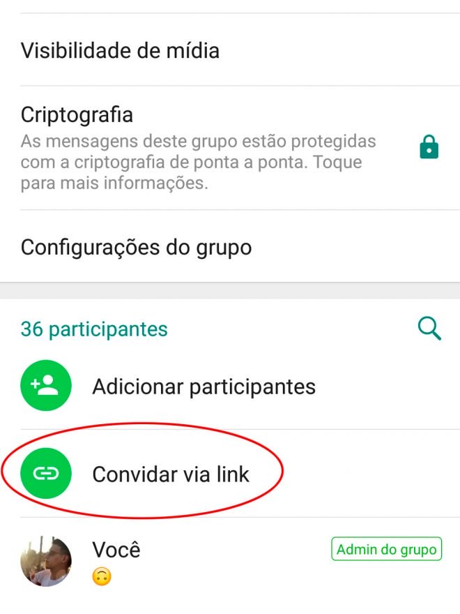 Como enviar convites para grupos do WhatsApp por link - 3