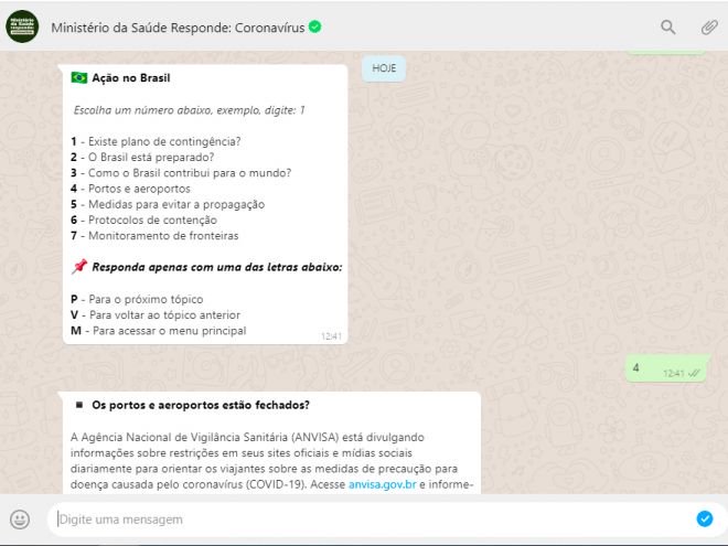 Coronavírus: como tirar dúvidas no WhatsApp do Ministério da Saúde - 5