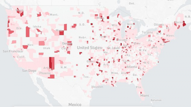 EUA: mapa mostra propagação do coronavírus com base em dados do Facebook - 2