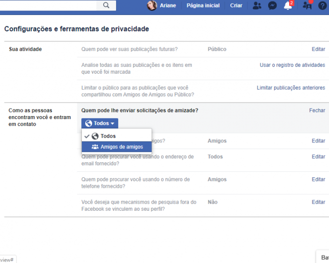 Facebook: como diminuir as notificações de sugestões de amizade - 9