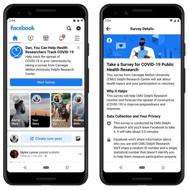Facebook vai expandir pesquisas sobre sintomas da COVID-19 para todo o mundo - 2