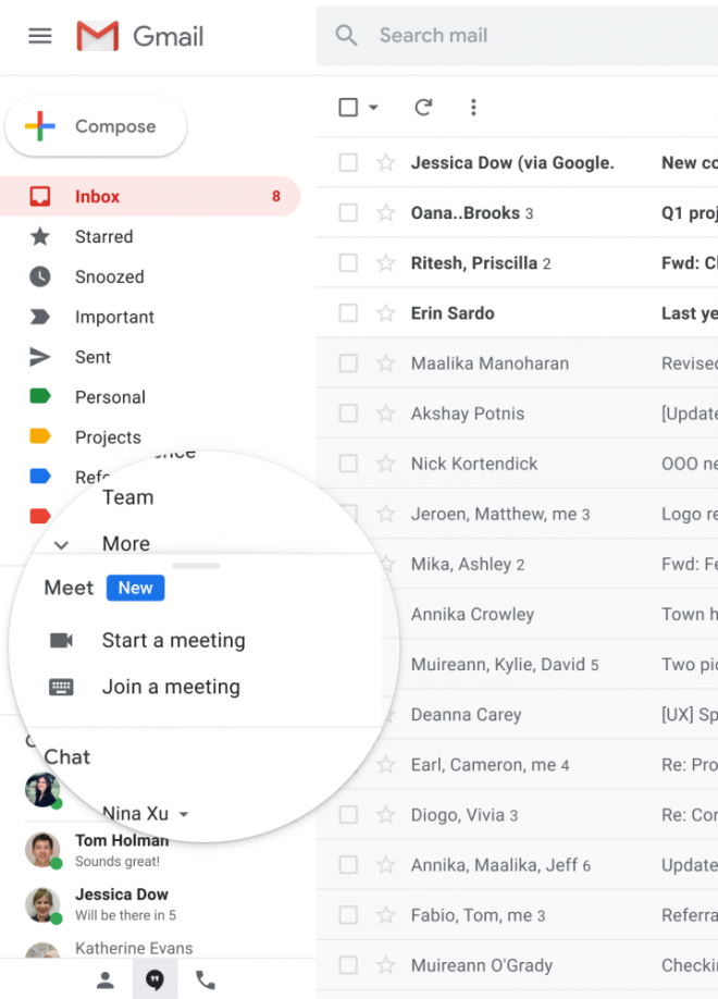 Gmail para Android ganhará integração com Meet e Tasks - 2