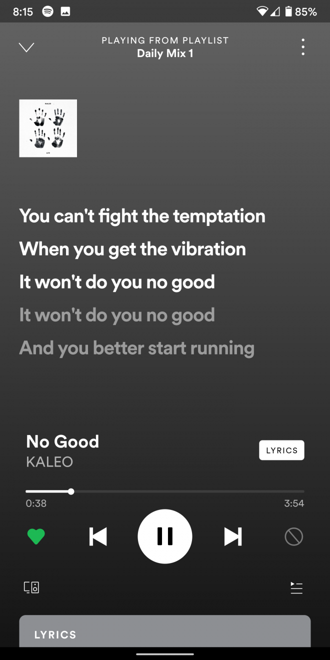 Spotify testa recurso que exibe letras de músicas em nova interface - 2