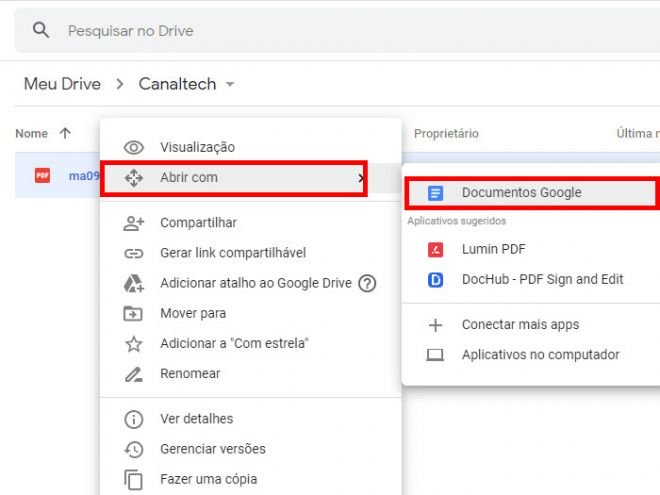 Como salvar documentos no Google Drive e abrir com o Google Docs - 6