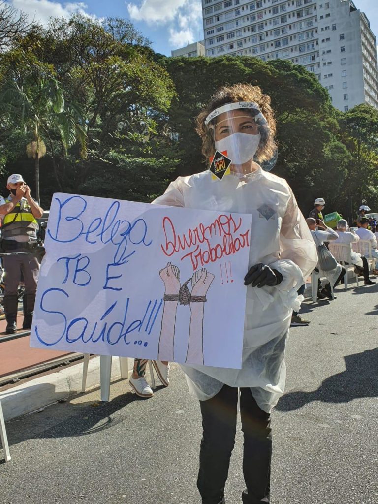 Profissionais da beleza, Zé Turin e Sindicatos Pró-Beleza e Beleza Patronal promoveram manifestação em São Paulo - 3