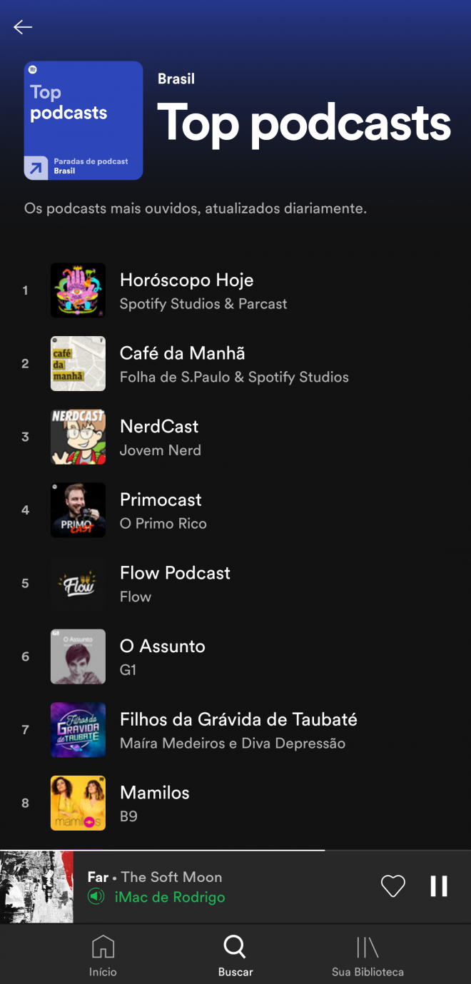 Como acessar o Top Podcasts e Trending Podcasts do Spotify - 4