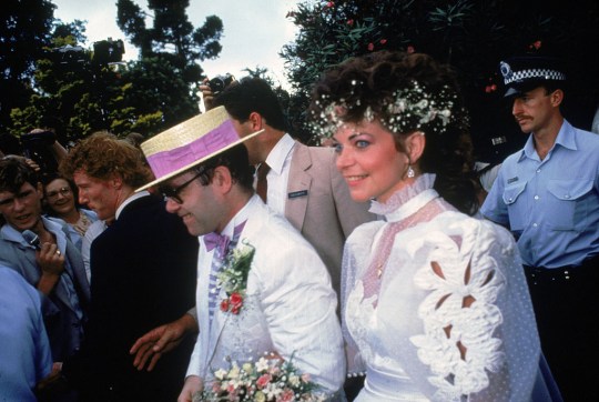 Sir Elton John on wedding day to Renate Blauel