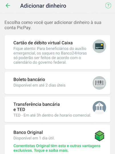 PicPay: como colocar ou sacar dinheiro pelo aplicativo - 4